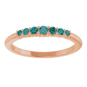 14K Rose Natural Alexandrite Stackable Ring