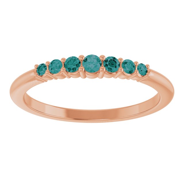 14K Rose Natural Alexandrite Stackable Ring