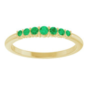 14K Yellow Natural Emerald Stackable Ring