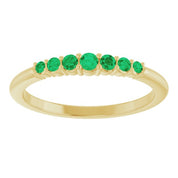 14K Yellow Natural Emerald Stackable Ring