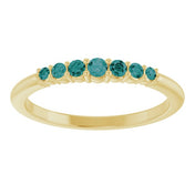 14K Yellow Natural Alexandrite Stackable Ring