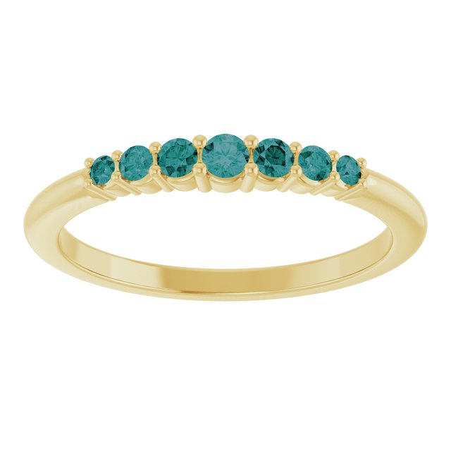 14K Yellow Natural Alexandrite Stackable Ring