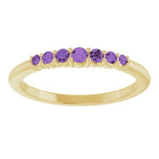 14K Yellow Natural Amethyst Stackable Ring