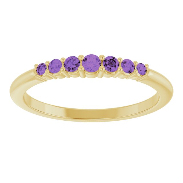 14K Yellow Natural Amethyst Stackable Ring