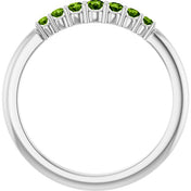 14K White Natural Peridot Stackable Ring
