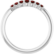 14K White Natural Mozambique Garnet Stackable Ring - 72022:608:P