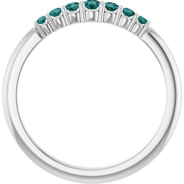 Platinum Natural Alexandrite Stackable Ring