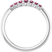 Sterling Silver Natural Pink Tourmaline Stackable Ring