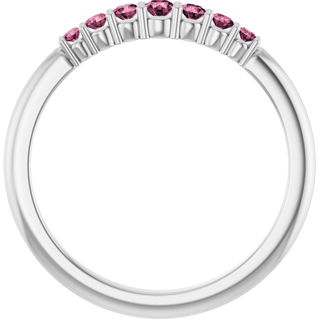 Sterling Silver Natural Pink Tourmaline Stackable Ring