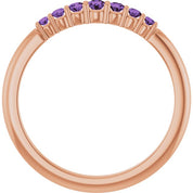 14K Rose Natural Amethyst Stackable Ring