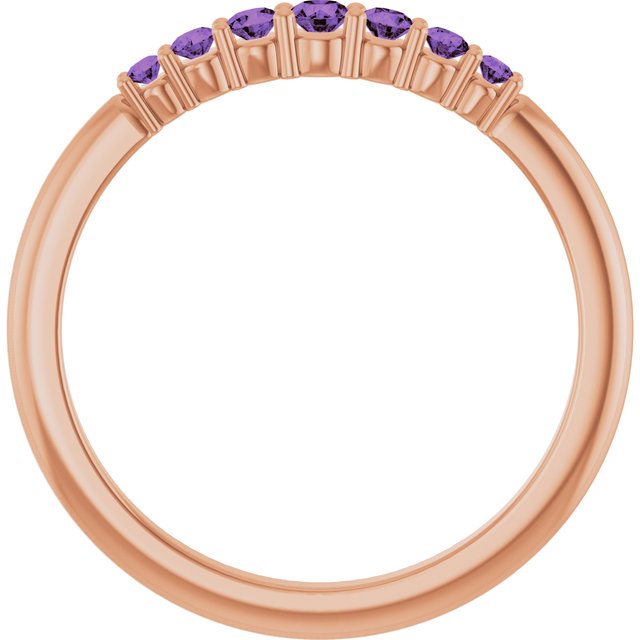 14K Rose Natural Amethyst Stackable Ring