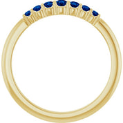 14K Yellow Natural Blue Sapphire Stackable Ring