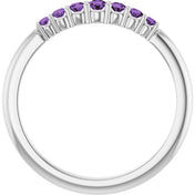 14K White Natural Amethyst Stackable Ring - Elegant Jewelry by [Brand Name] - Part #72022:602:P