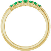 14K Yellow Natural Emerald Stackable Ring