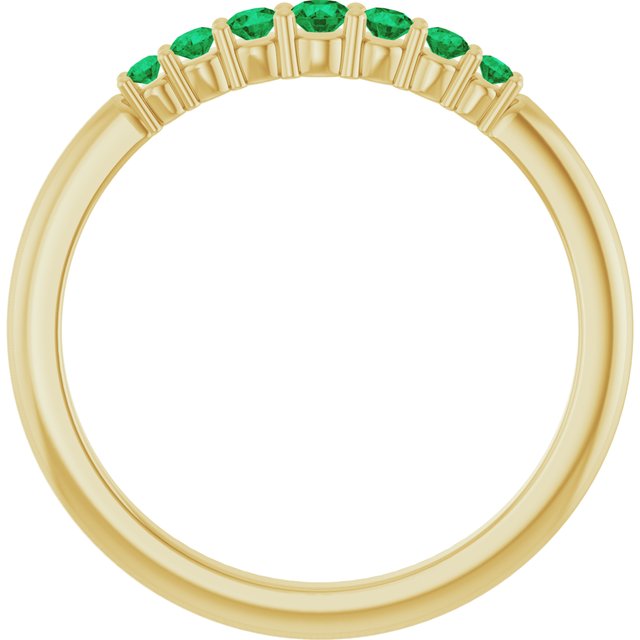 14K Yellow Natural Emerald Stackable Ring