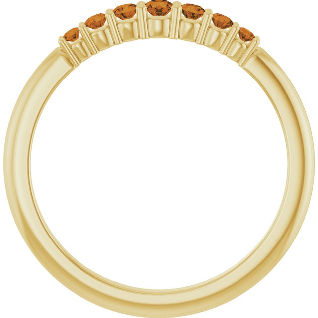 14K Yellow Natural Citrine Stackable Ring