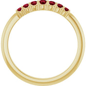14K Yellow Natural Ruby Stackable Ring