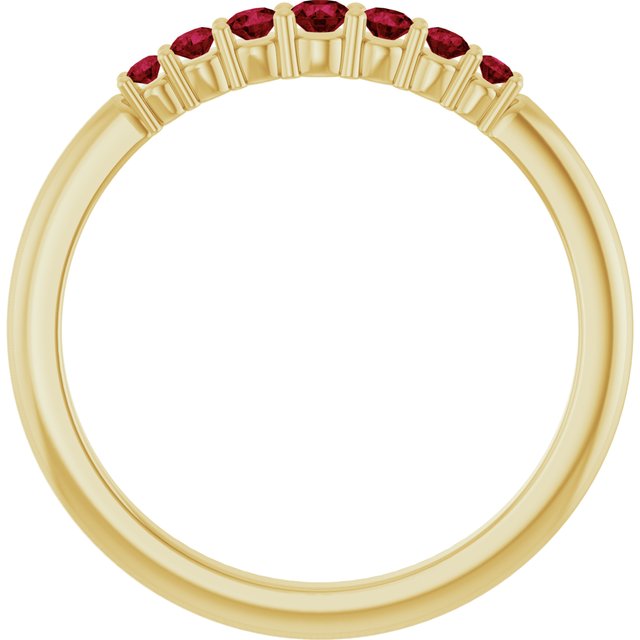 14K Yellow Natural Ruby Stackable Ring