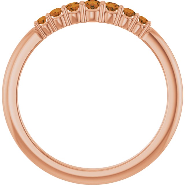 14K Rose Natural Citrine Stackable Ring