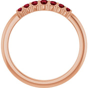 14K Rose Natural Ruby Stackable Ring