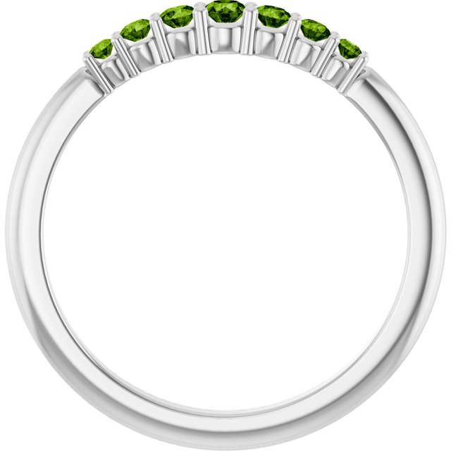 Sterling Silver Natural Peridot Stackable Ring