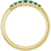 14K Yellow Natural Alexandrite Stackable Ring