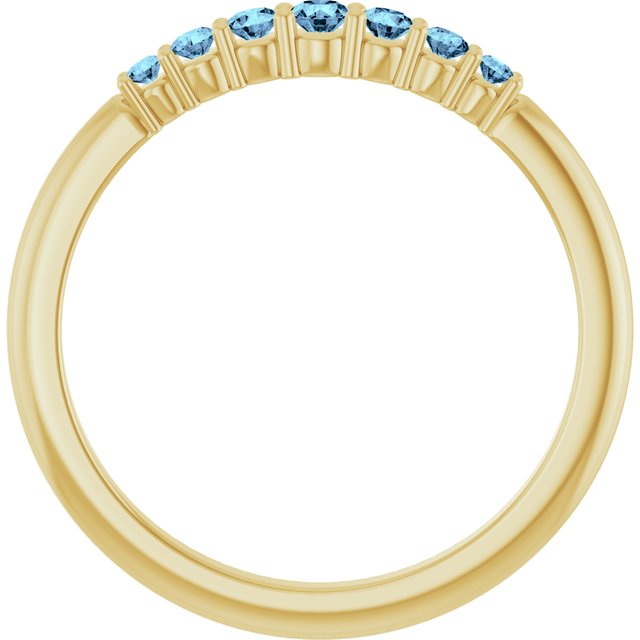 14K Yellow Natural Aquamarine Stackable Ring