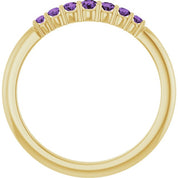 14K Yellow Natural Amethyst Stackable Ring