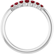 Sterling Silver Natural Ruby Stackable Ring