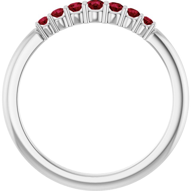Sterling Silver Natural Ruby Stackable Ring