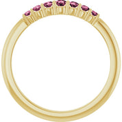 14K Yellow Natural Pink Tourmaline Stackable Ring
