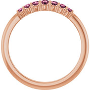 14K Rose Natural Pink Tourmaline Stackable Ring