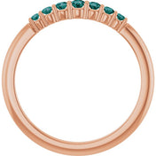 14K Rose Natural Alexandrite Stackable Ring