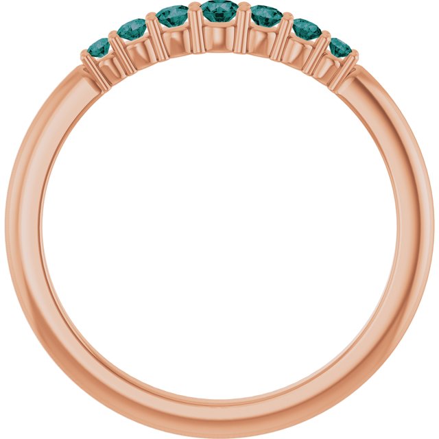 14K Rose Natural Alexandrite Stackable Ring
