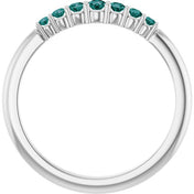 14K White Natural Alexandrite Stackable Ring - 72022:601:P