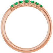 14K Rose Natural Emerald Stackable Ring