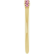 14K Yellow Natural Pink Tourmaline Stackable Ring