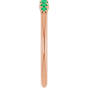 14K Rose Natural Emerald Stackable Ring