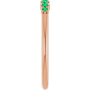 14K Rose Natural Emerald Stackable Ring