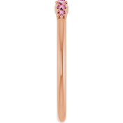 14K Rose Natural Pink Tourmaline Stackable Ring