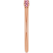 14K Rose Natural Pink Tourmaline Stackable Ring