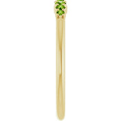14K Yellow Natural Peridot Stackable Ring