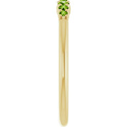 14K Yellow Natural Peridot Stackable Ring