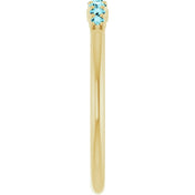 14K Yellow Natural Blue Zircon Stackable Ring