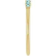 14K Yellow Natural Blue Zircon Stackable Ring