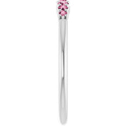Sterling Silver Natural Pink Tourmaline Stackable Ring