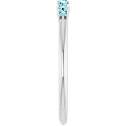 Sterling Silver Natural Blue Zircon Stackable Ring
