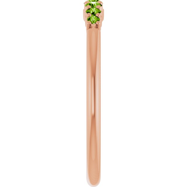 14K Rose Natural Peridot Stackable Ring