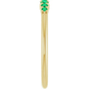 14K Yellow Natural Emerald Stackable Ring