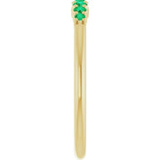 14K Yellow Natural Emerald Stackable Ring